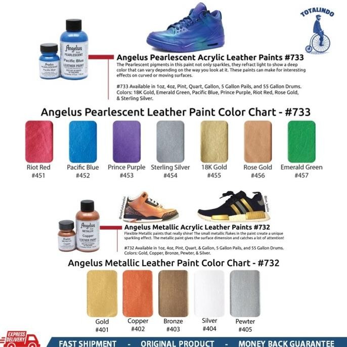 

Angelus Acrylic Leather Paint Metallic Series Cat Kulit Metallic Kilau