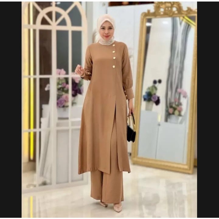 Baju Muslim Setelan Wanita kekinian fashion Muslim Setelan Terbaru 2023 Setelan Cringkle airflow