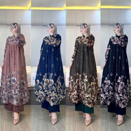 Baju Muslim Amel - Setelan tunik wanita terbaru kekinian // Hasna SET TUNIK oneset busui