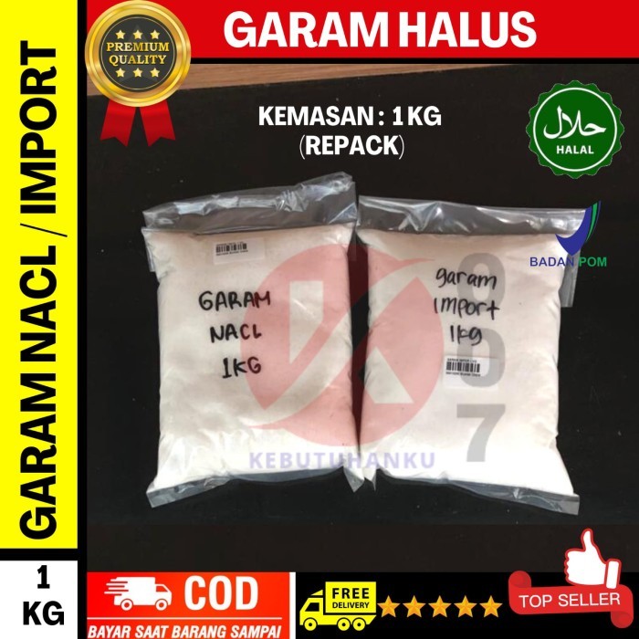 

Garam Industri HALAL 1kg / Garam Dapur / NaCl / Natrium Klorida