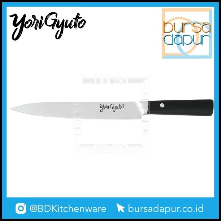 Yori Gyuto Sujihiki (Slicing) Knife 20 Cm / Pisau Stainless Steel Gagang Hitam