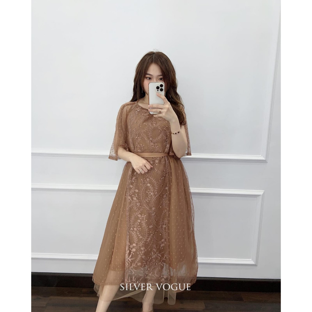 Dress Pendek Wanita Natal Selutut Korean Style Pakaian Gereja Keluarga Dresss Hari Raya 2025 Dres Br