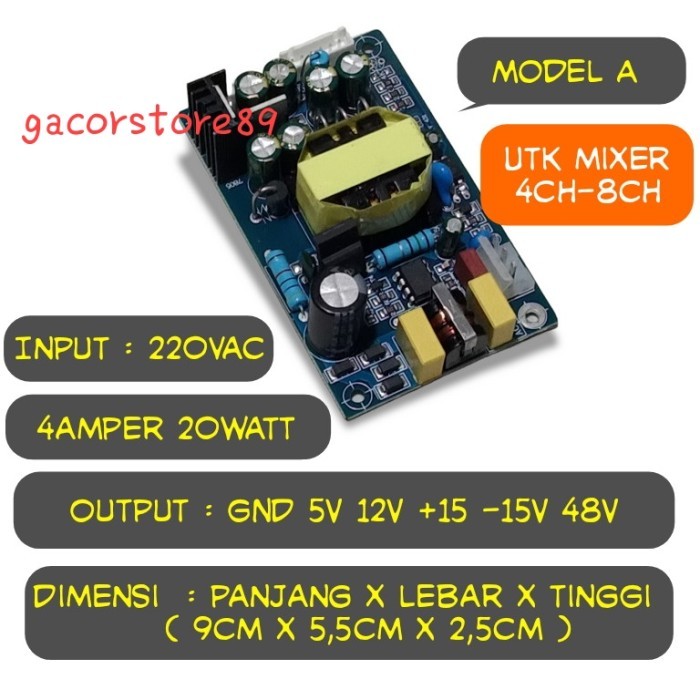 Terbaru Power Supply Mixer Universal Universal 4Chanel Max 8Ch