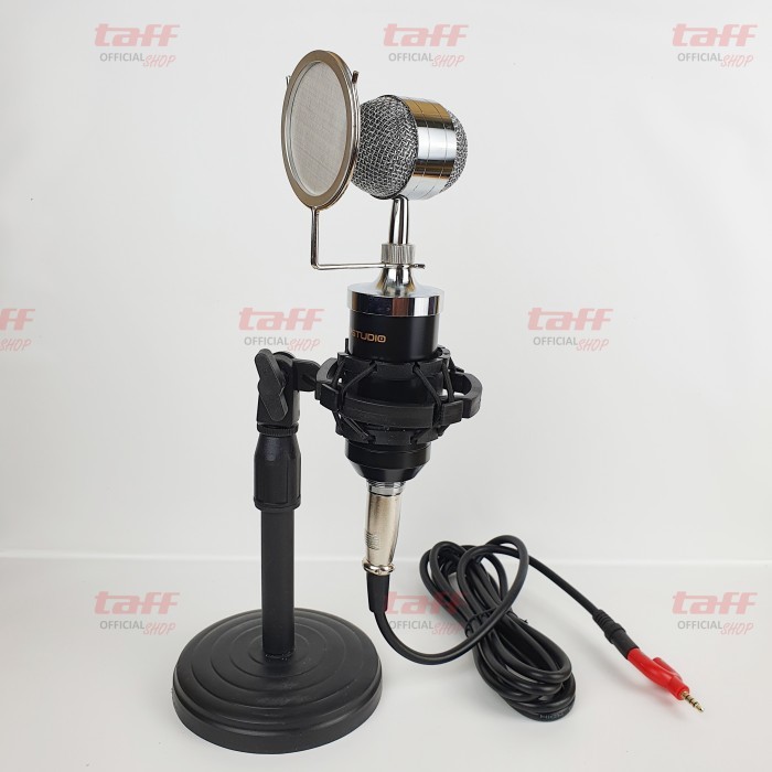 Termurah Taffstudio Bm8000 Condenser Bm 8000 Microphone Stand Mic Meja Podium