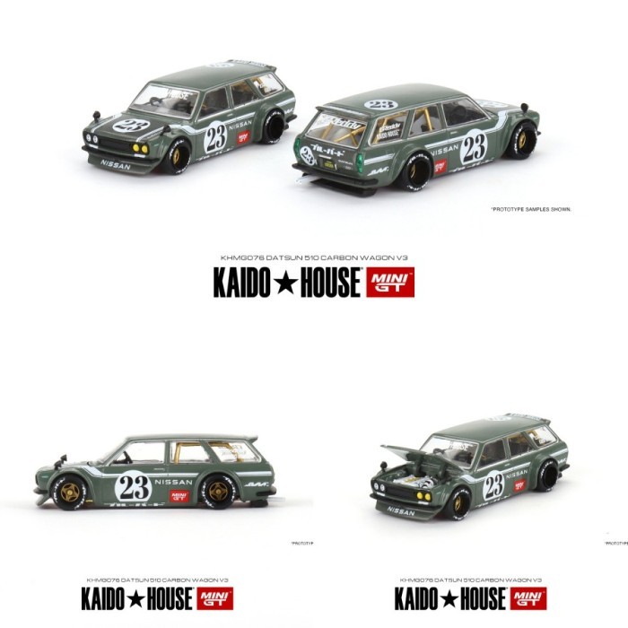 KHMG076 MiniGT Datsun KAIDO 510 Wagon Carbon Fiber Diecast