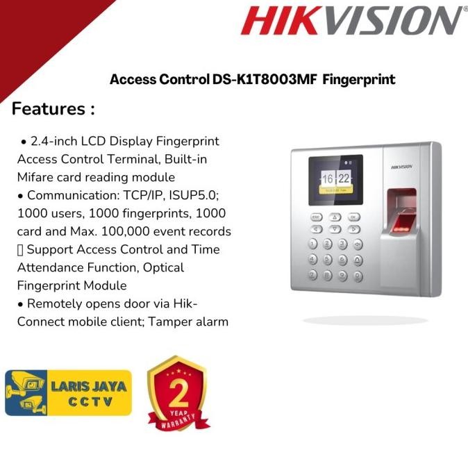 

Baru Ds-K1T8003Mf Mesin Absensi Fingerprint Hikvision Kualitas Premium