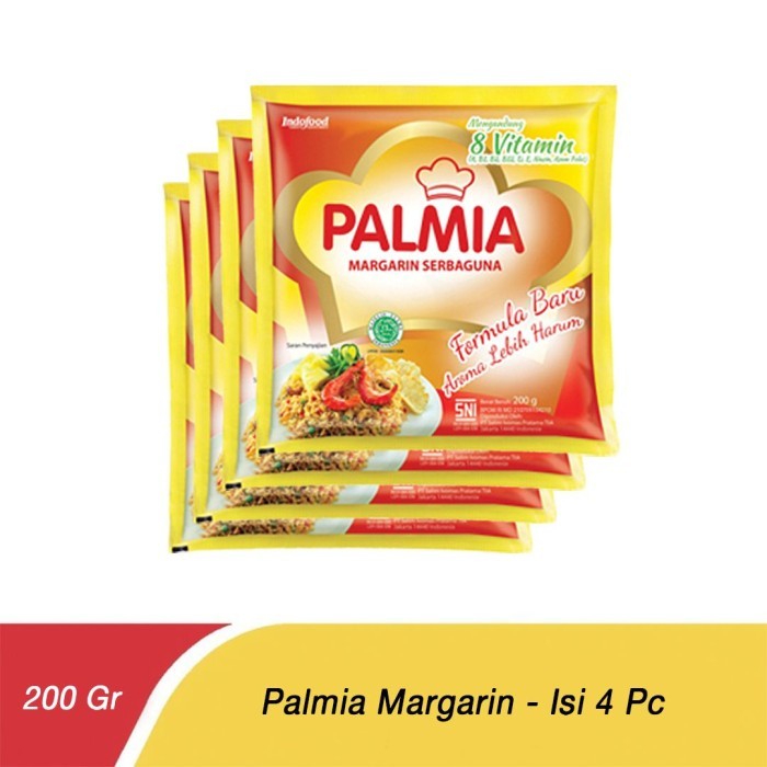 

Palmia Margarine Serbaguna Paket 4 Pcs @200 gr