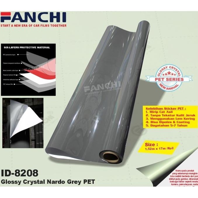 

TERLARIS - 152CM Sticker FANCHI SG-211 ID-8208 Super Glossy Crystal Nardo Grey PET 152CM permeter