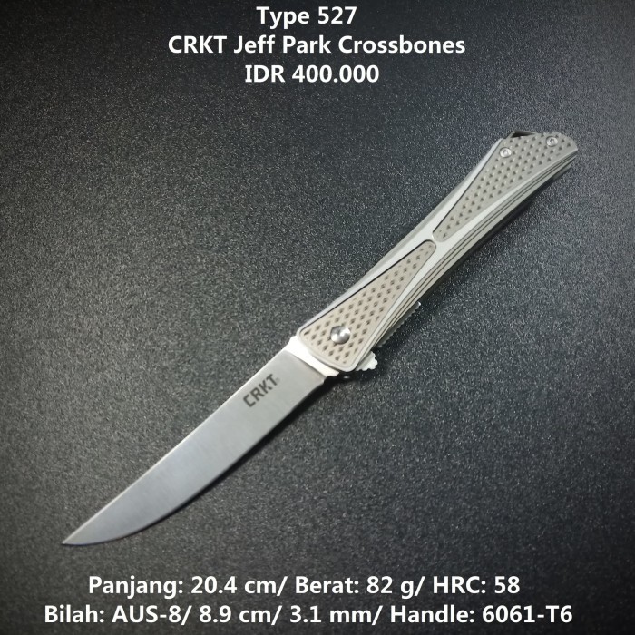 STOK TERBATAS Pisau Outdoor CRKT Crossbones by Jeff Park