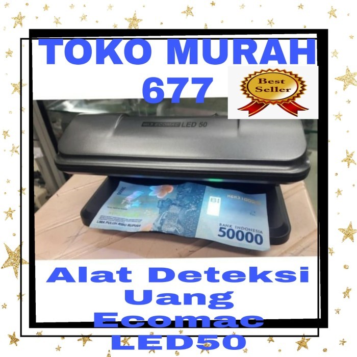 Ready Stock Ecomac Led 50 Lampu Cek Uang Palsu / Mesin Deteksi Uang Palsu