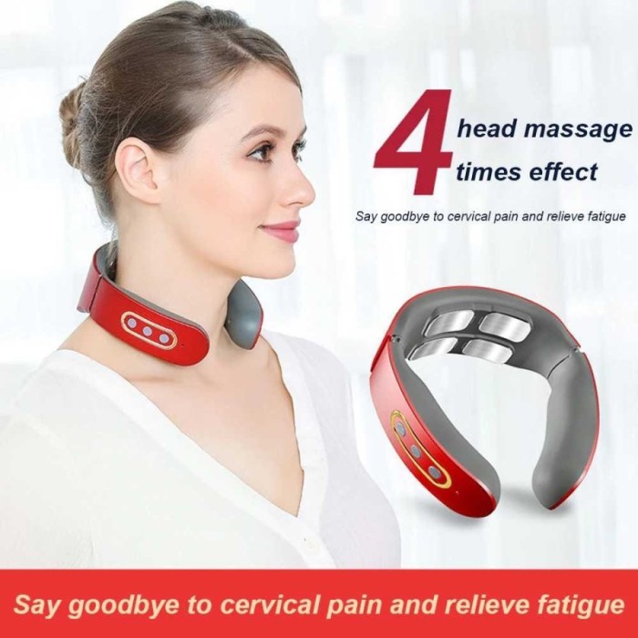 Cuci Gudang Neck Massager Alat Terapi Pijat Leher Elektrik Chargable