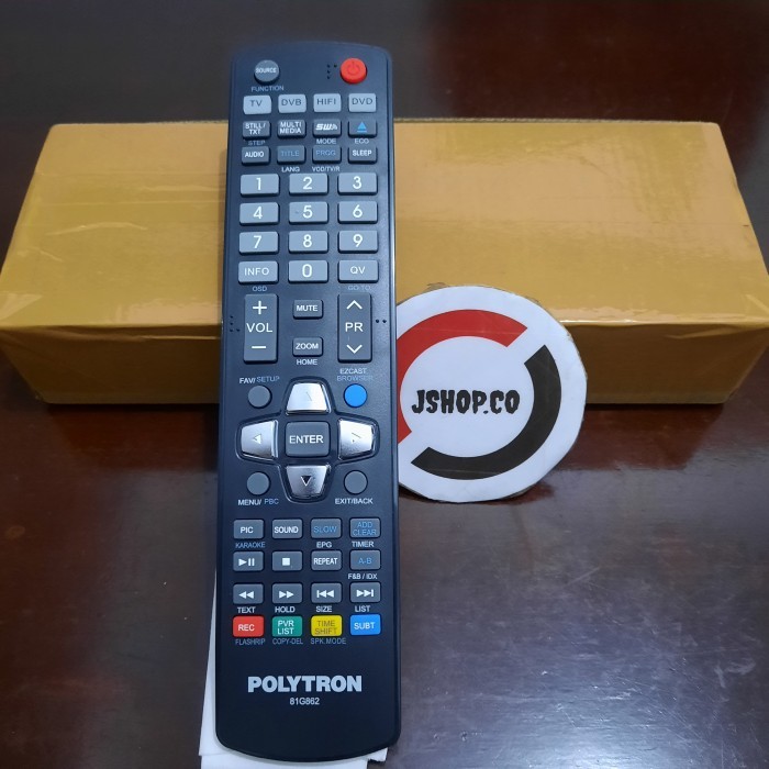 REMOTE/REMOT TV LCD LED POLYTRON 81G862 TV DVB HIFI DVD ORIGINAL/ASLI