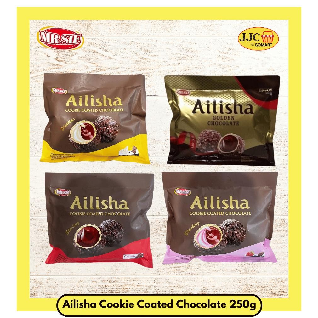 

Ailisha Cookie Coated Chocolate 250G | Milk | Strawberry | Chocolate | Golden Choco