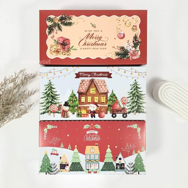 

Box Dus Kotak Kue Natal Christmas 22 X 11 X 8 Cm - Eco Isi 10Pcs