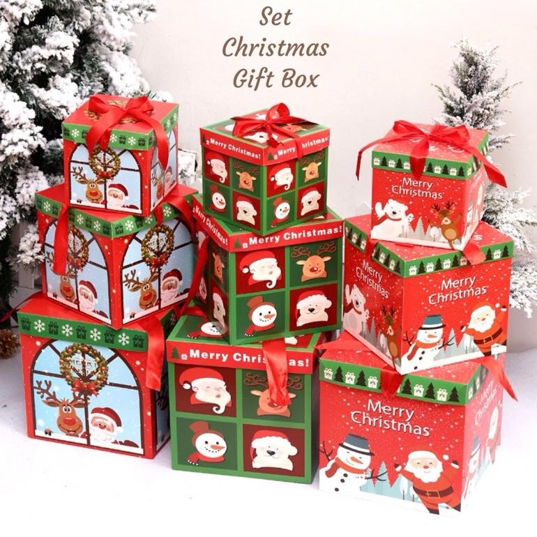 

Isi 3 Box Set Christmas Gi Box Kotak Kado Nuansa Natal Isi 3 Pcs Kotak Kado Christmas Decoration Tukar Kado Natal