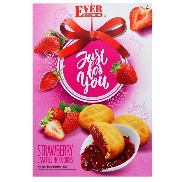 

S20567 EVER DELICIOUS STRAWBERRY COOKIES 150GR BOX MAJU BERSAMA (20250219)