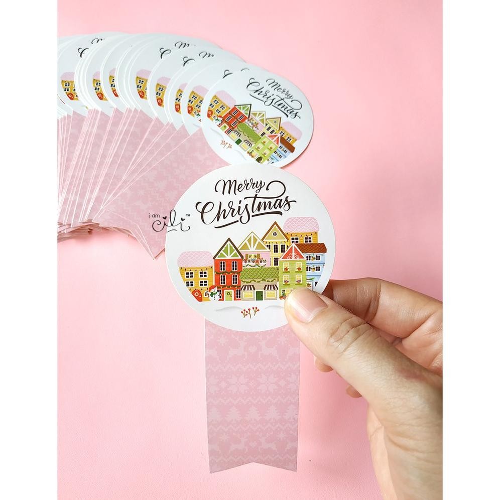 

(Sc010/Sc011) Stiker Toples Kuekering Natal Christmas Gedung Salju