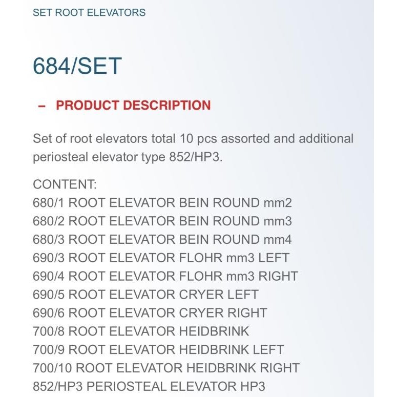 Halodent Dental Bein Root Elevator 684 Medesy Original Dan Terpercaya