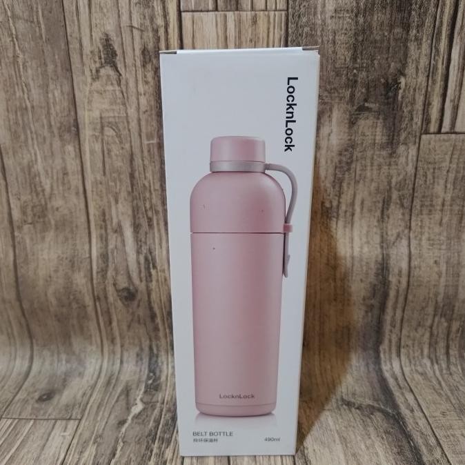 lock n lock belt bottle tumbler - termos stainless ivory 490ml