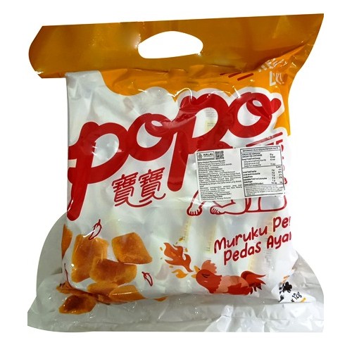 

S12549 POPO MURUKU SPICY CHICKEN SNACK MALAYSIA 24X12GR PACK MAJU BERSAMA (20250420)
