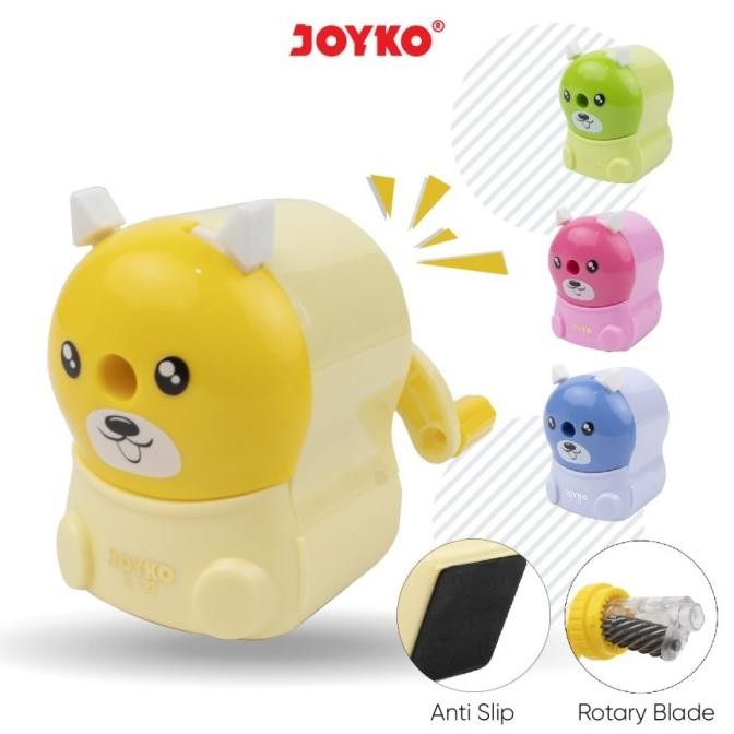 

TERSEDIA SHARPENER RAUTAN PENSIL A21 SERUTAN PUTAR ANAK / JOYKO A 21 ANTI SLIP MODEL DOGY LUCU