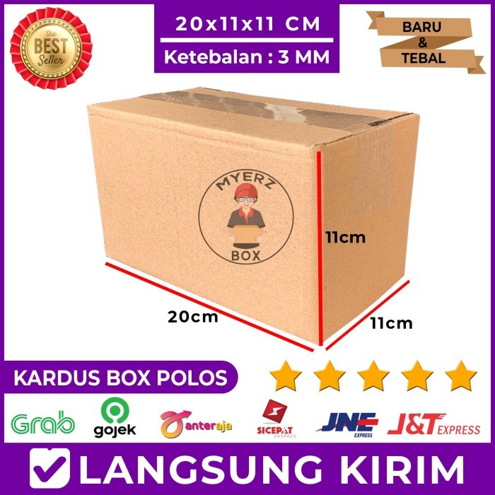 

Kardus Polos / Karton Box Packing 20x11x11 Cm Single Wall, Tebal