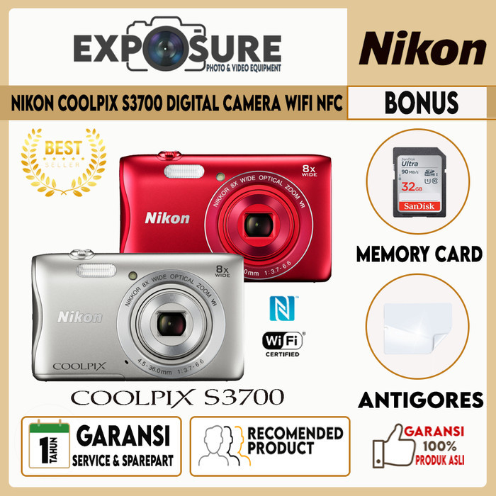 Nikon Coolpix S3700 WIFI NFC / Kamera Pocket Nikon Coolpix S3700 WIFI