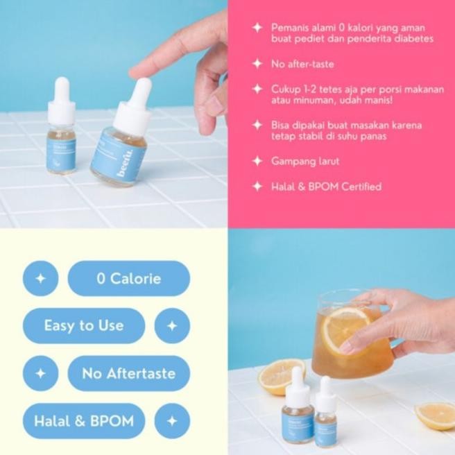 

Beeru Stevia Sweetener 5Ml+15Ml,Gula Cair 0 Kal Utk & Diabetes
