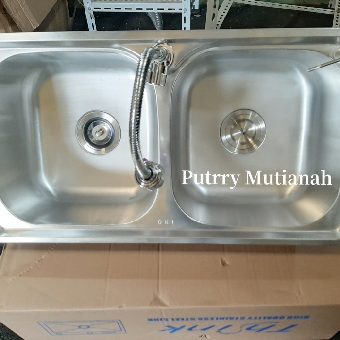 Terlaris Wastafel cuci piring 2 lubang kitchen sink bak cuci termurah