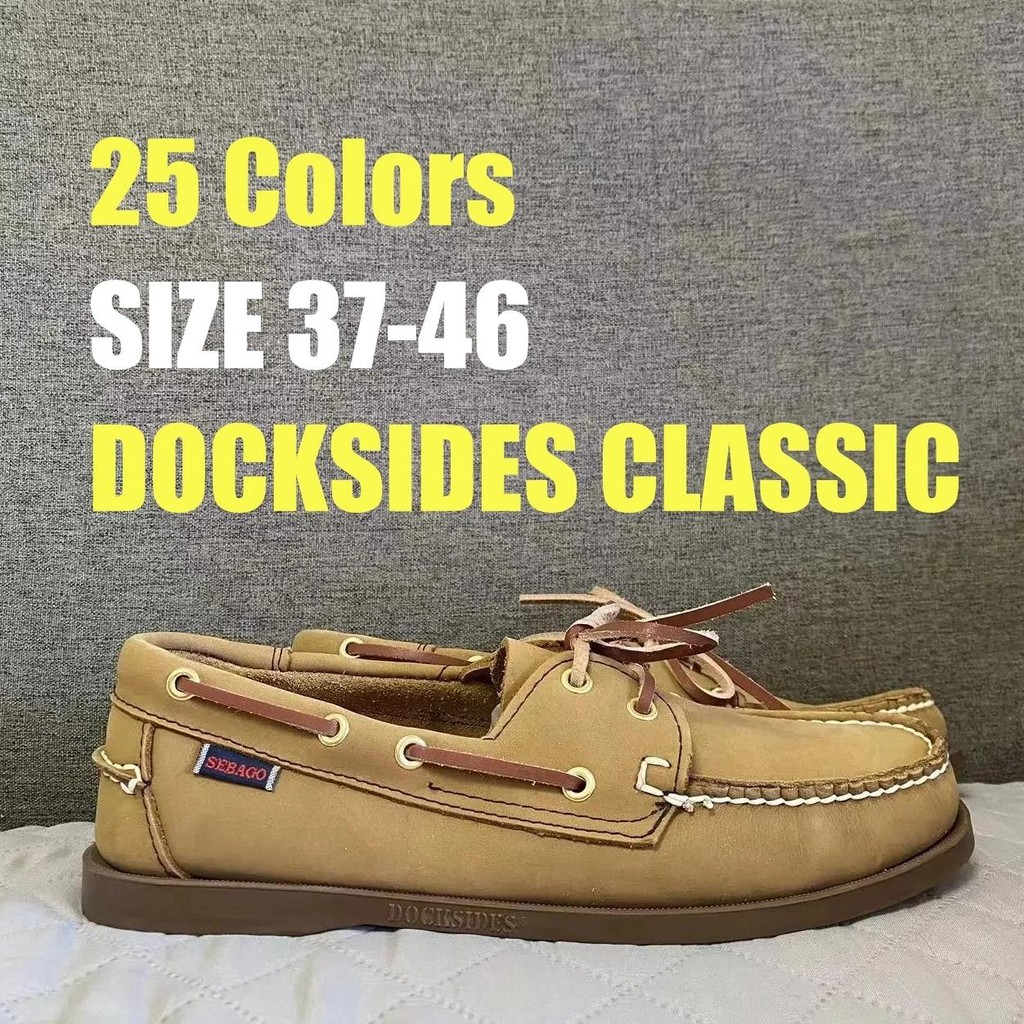 sebago handmade suede genuine leather docksides classic boat shoes x608