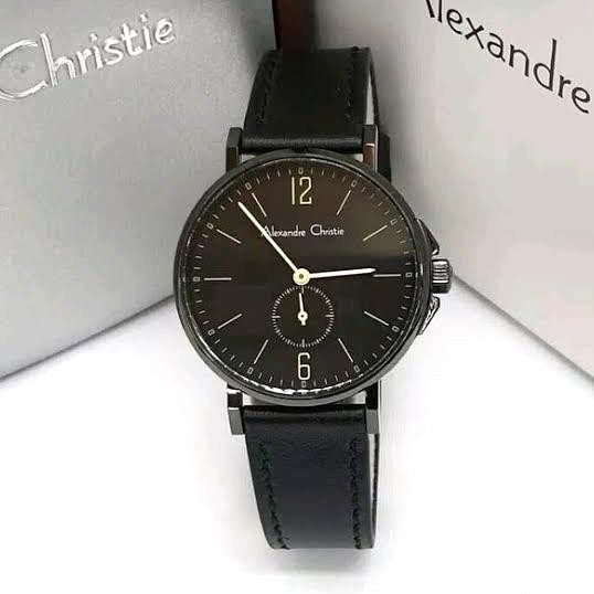 ALEXANDRE CHRISTIE AC8458 AC 8458 WANITA LEATHER FULL BLACK ORIGINAL