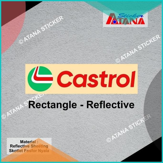 Stiker Cutting Reflektif Oracal Logo Castrol Oil Gas Helm Motor Mobil