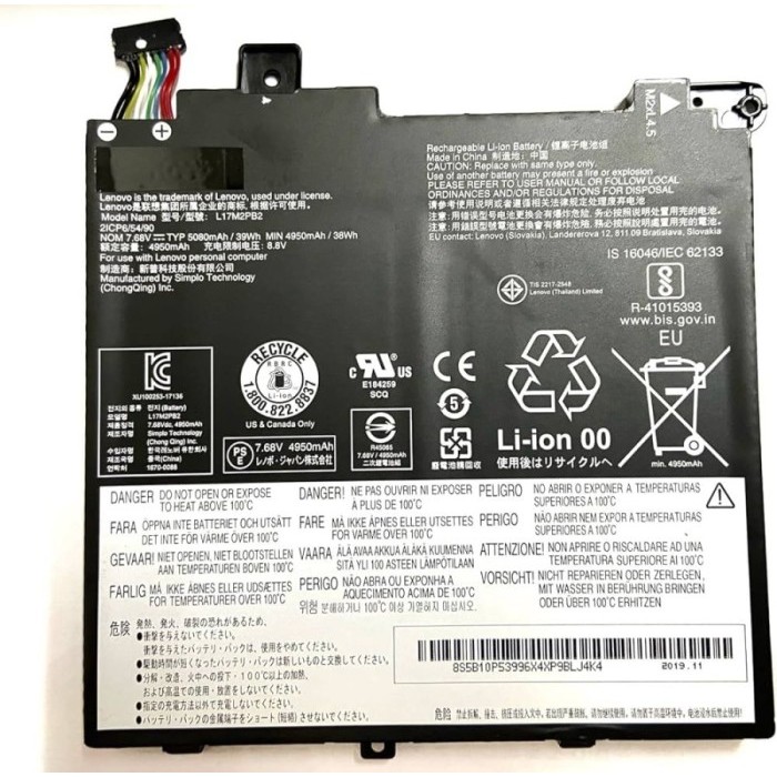 Baterai LENOVO V330 V130 V330-14ikb v130-14ikb L17M2PB1