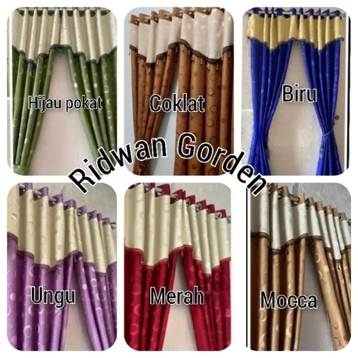 Gorden Poni Tempel Smokring Kombinasi Jendela Pintu Kamar Hordeng