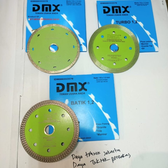 dmx misile / dmx batik / dmx turbo Mata Pisau Keramik Marmer Granit Diamond Wheel DMX 4" Ori