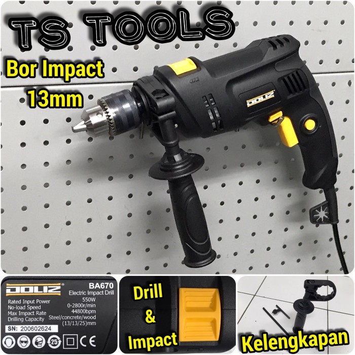 Doliz BA 670 BA670 Mesin Bor Tembok Beton Impact Drill 13mm Doliz