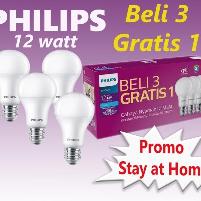 Lampu Led Philips 12 Watt Isi 4 Led Philip My Care Isi 4 Bohlam Multipa Bulb 12W Beli 3 Gratis 1 Phi