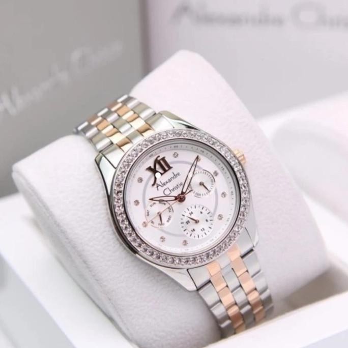 ALEXANDRE CHRISTIE AC2496 AC 2496 SILVER ROSEGOLD JAM TANGAN WANITA ORIGINAL