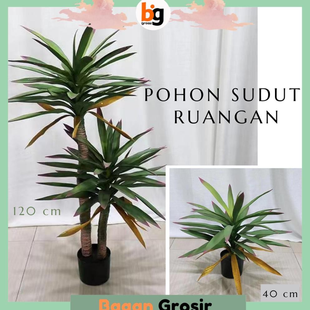 BG / COD / POHON HIASAN RUANGAN / POHON HIAS PLASTIK BESAR SUDUT RUANGAN / POHON PALM PALSU HIAS TIN