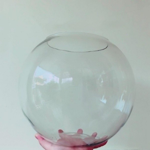 KK Koleksiii Luna Fish Bowl 12 Liter Aquarium Akuarium Bulat Kaca Toples Ikan Hias