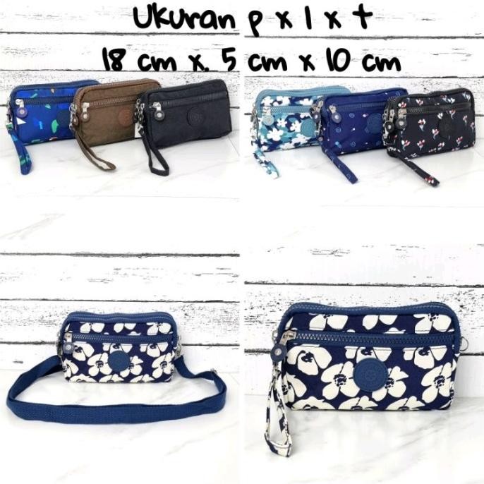 Kipling Tas Dompet Hp Wanita Dompet Hp Selempang Nylon 4 Resleting