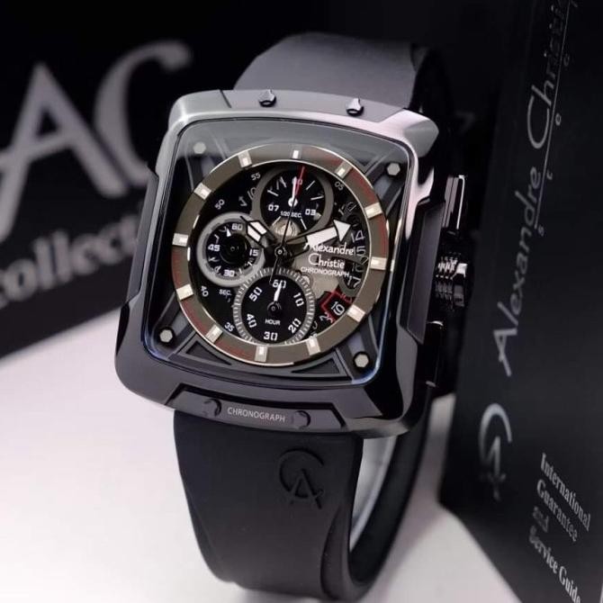 ALEXANDRE CHRISTIE AC3030 AC 3030 Black Sand Strap JAM TANGAN Pria
