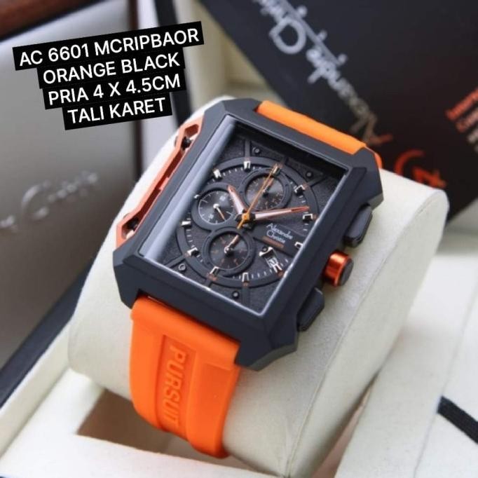 JAM TANGAN PRIA ALEXANDER CHRISTIE AC6601 AC 6601 RED RUBBER ORIGINAL