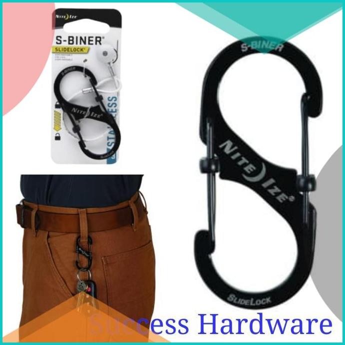 

NITE IZE SLIDELOCK KARABINER STAINLESS STEEL #3 S-BINER SLIDELOCK NO
