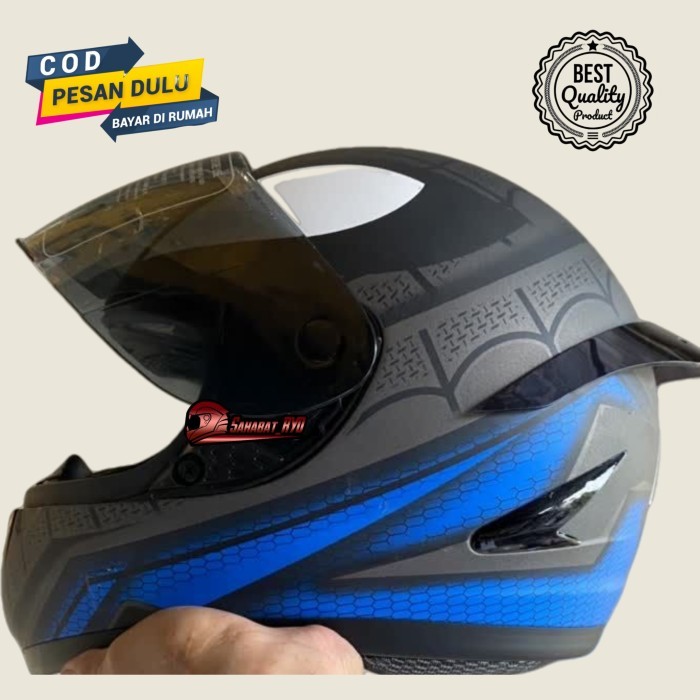 Menarik Helm Motor Full Face Paket Ganteng Spoiler Sni Cowok Pria Dewasa Murah