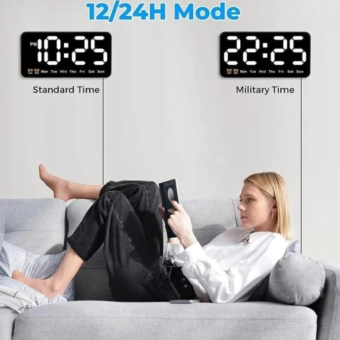 

JD-6638 SOHA Jam Digital LED Jam Meja Dinding Digital LED Clock White SS99