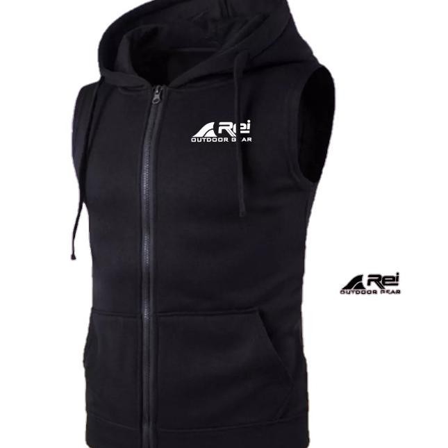 Rompi Pria Hoodie vest Rei outdor H24S