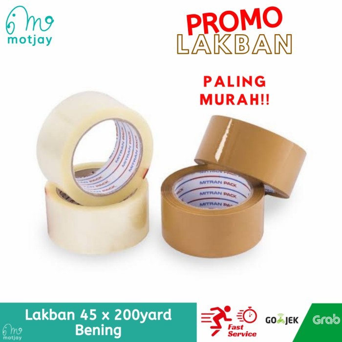

Lakban 200 yard Lakban 45 x 200Yard Bening Coklat 2Inch