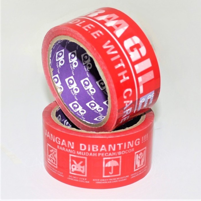 

TERMURAH - LAKBAN Fragile (Jangan Dibanting) merk "QQ" Merah TOP 48MM 55Yards -MN
