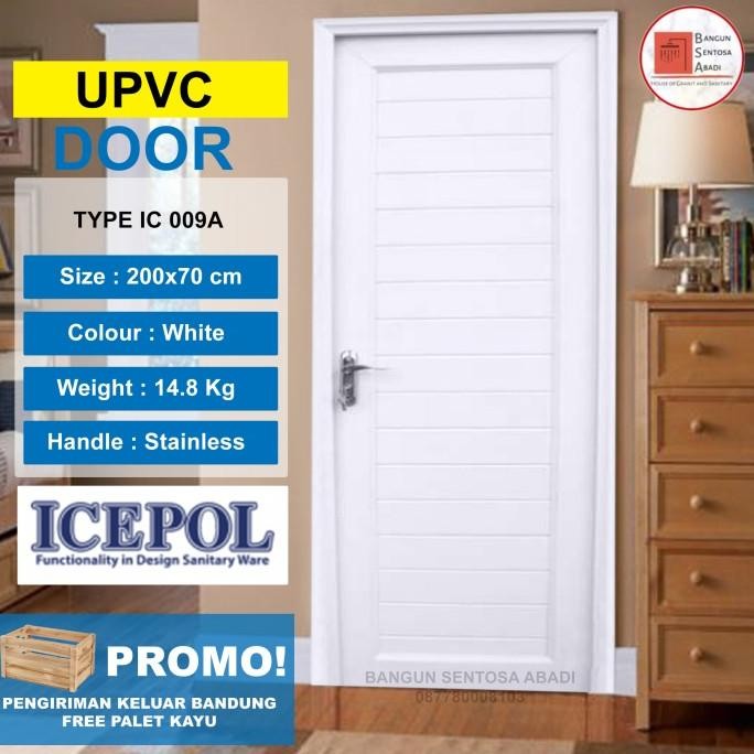 Pintu Upvc Komplit Dengan Kusen,Engsel & Kunci / Pintu U-Pvc Komplit Original Dan Terpercaya